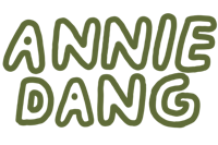 a green logo with the word annie dang
